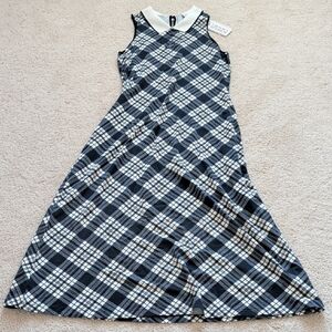 NWT Tommy Icons Tommy Hilfiger Plaid Midi Polo Dress Size L